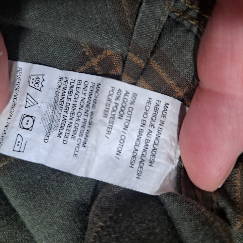 GH Bass Mens XL Plaid Button Down Shirt Olive Green Tan Long Sleeve Cotton Blend - Picture 6 of 6